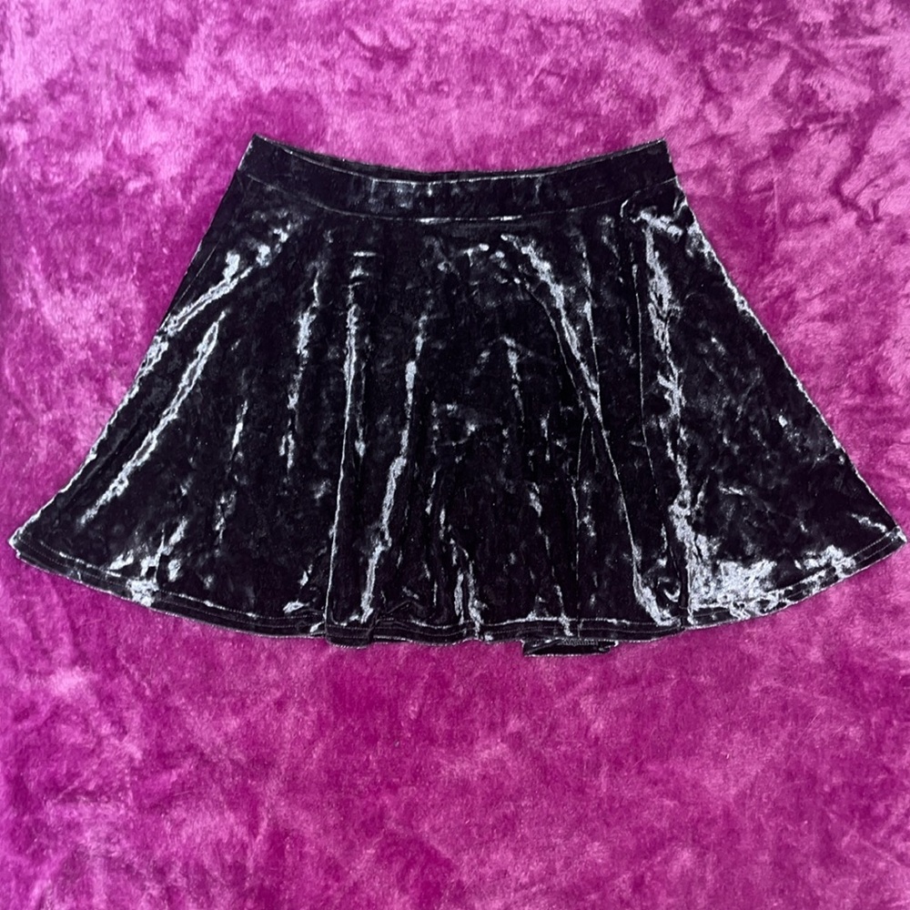 Topshop Velour Flare Skirt